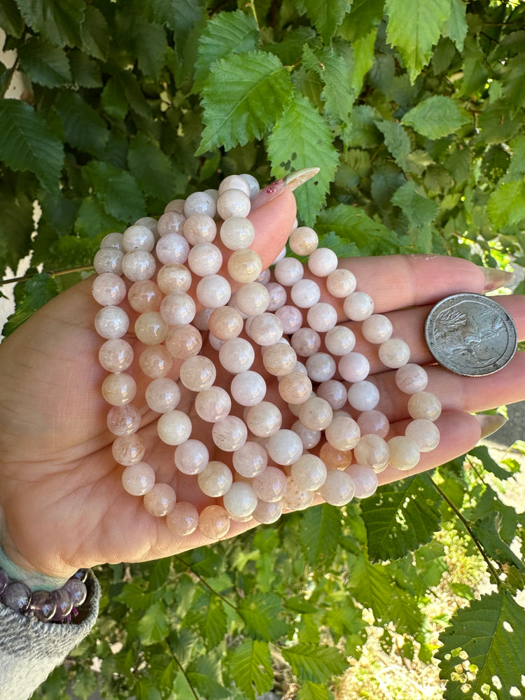 Morganite 8mm Bracelet- Self love