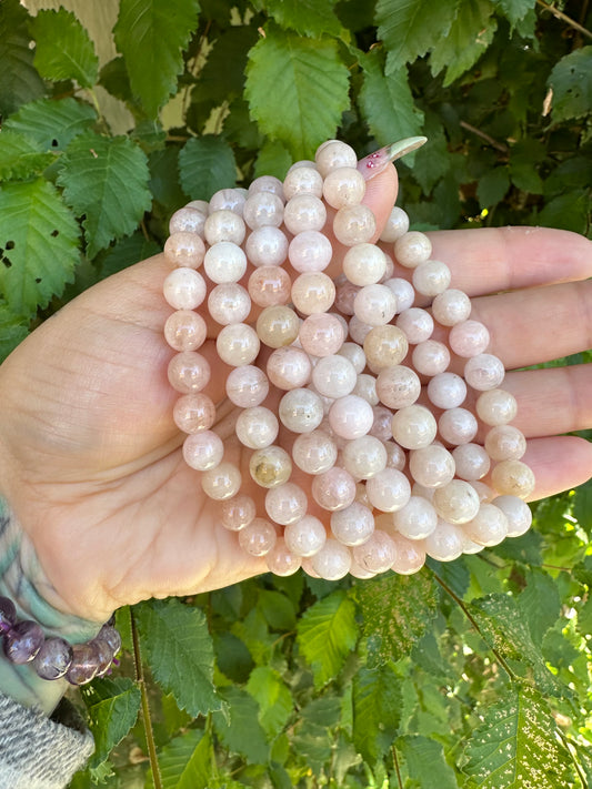 Morganite 8mm Bracelet- Self love