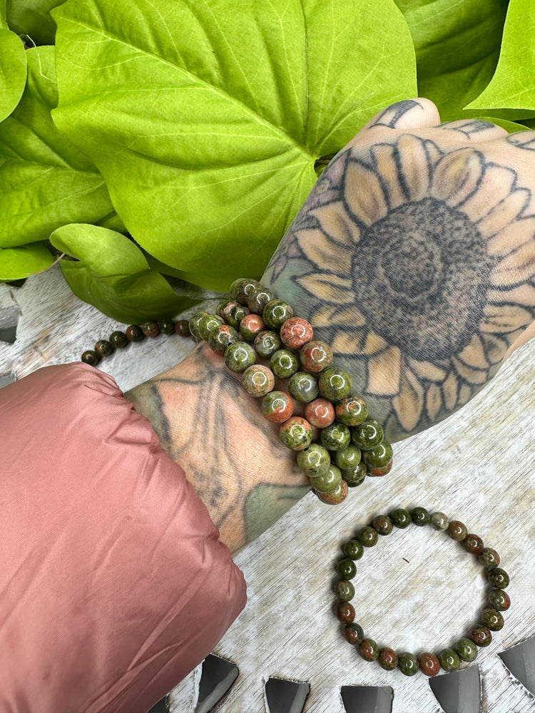 Unakite bracelet - balancing, resolves conflict and trauma