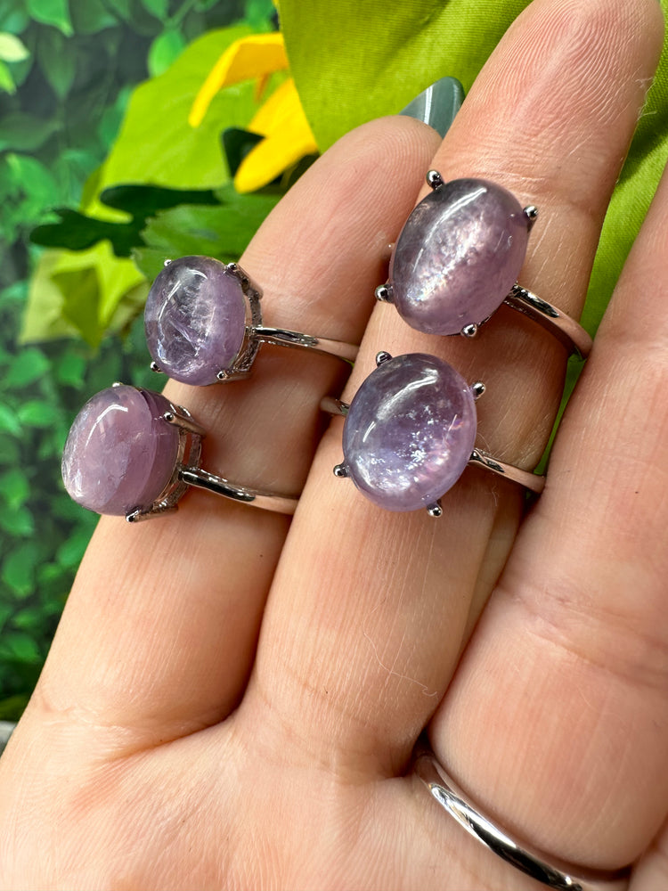 Gem Lepidolite Adjustable Ring