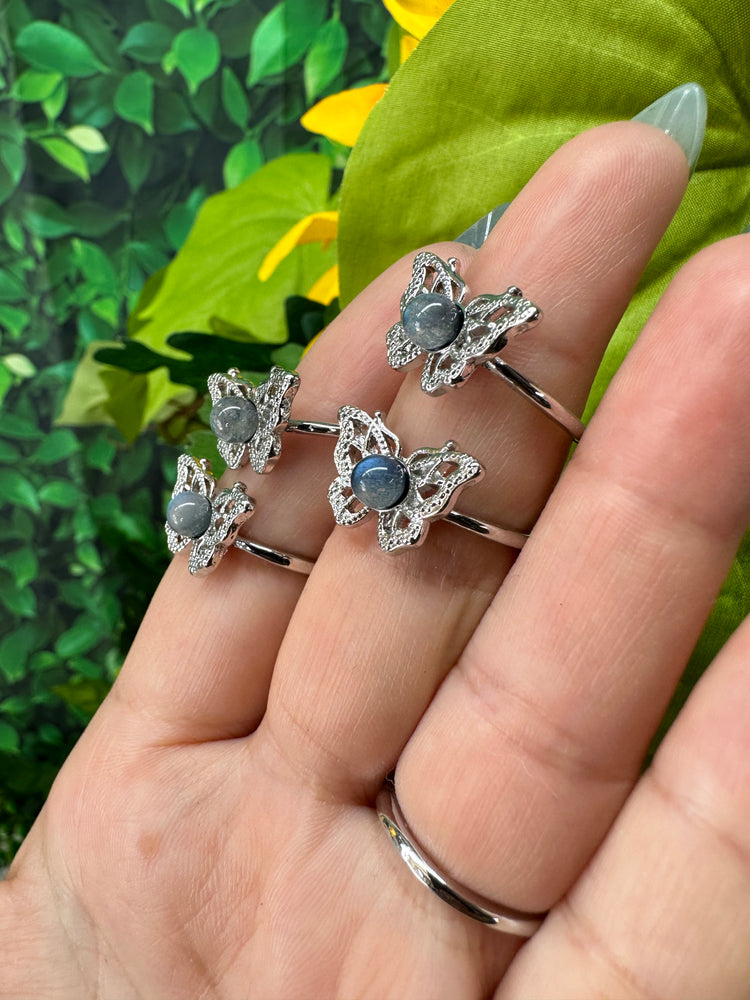 Labradorite Butterfly Adjustable Ring