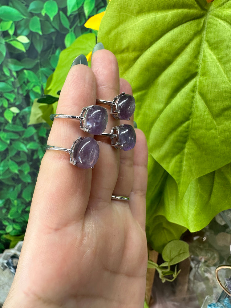 Gem Lepidolite Adjustable Ring