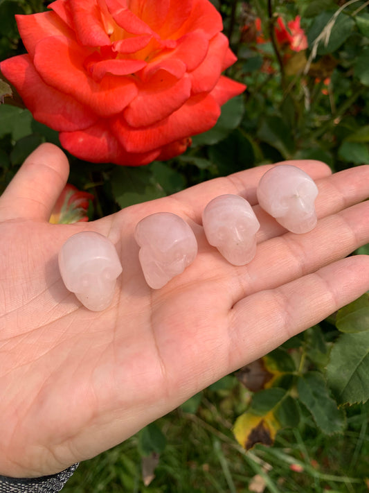 Rose Quartz mini skull