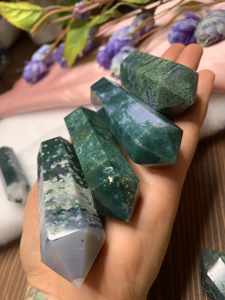 Moss Agate Double Terminated Point