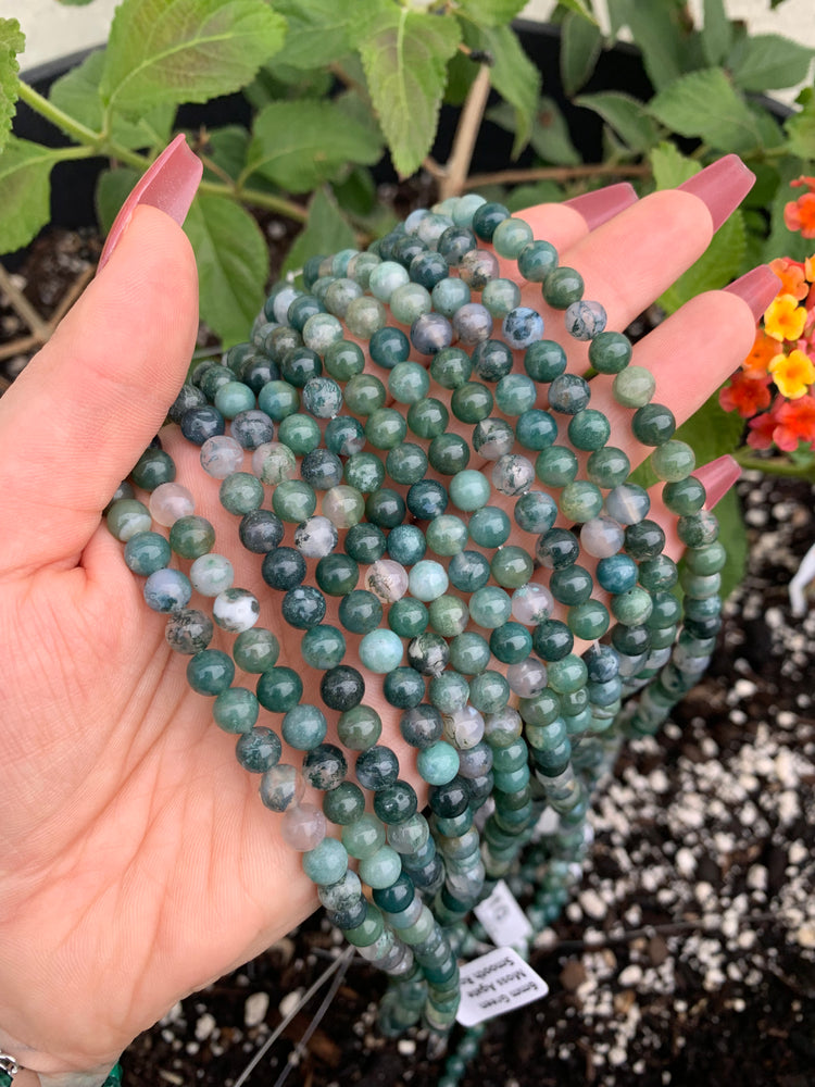 Moss Agate Strand of Beads