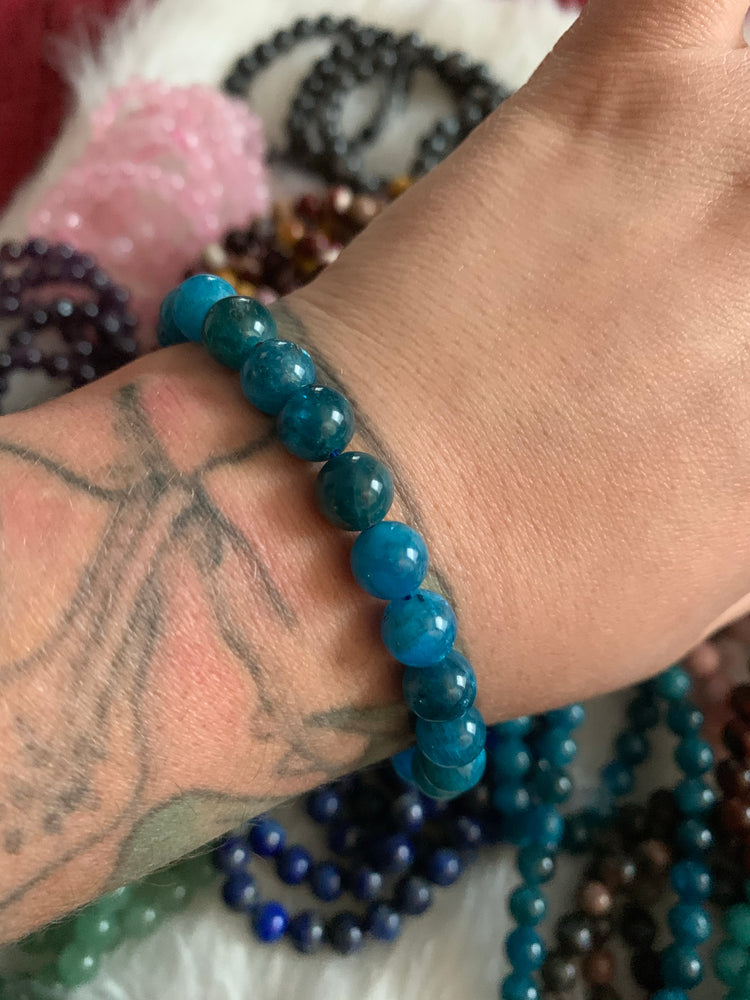 Blue apatite bracelet