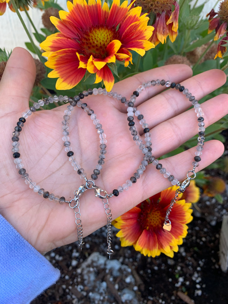 Tourmalated Quartz Faceted Bracelet