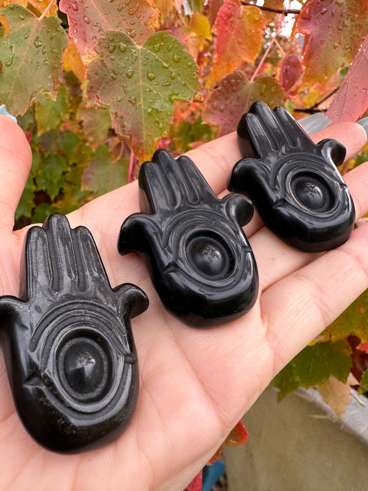 Obsidian Hamsa Hand