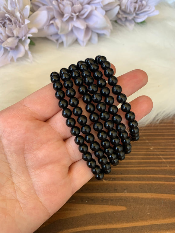 Obsidian bracelet 6 mm beads