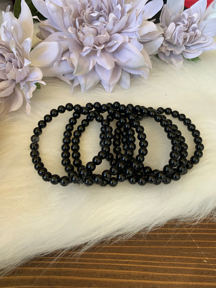 Obsidian bracelet 6 mm beads