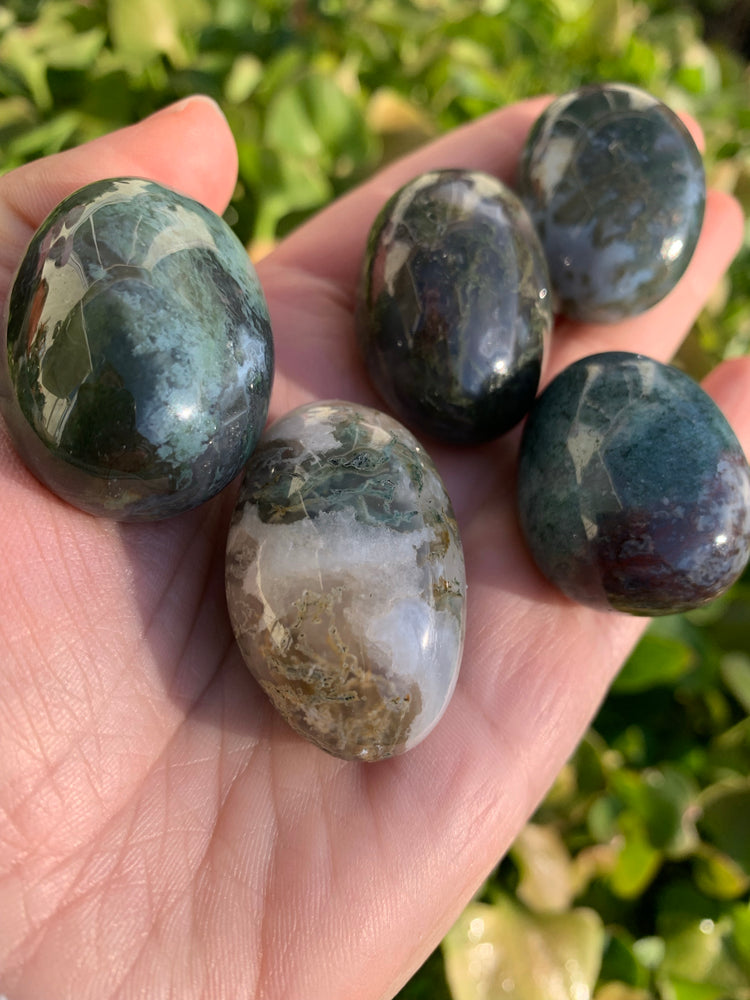 Moss Agate Pocket Stone