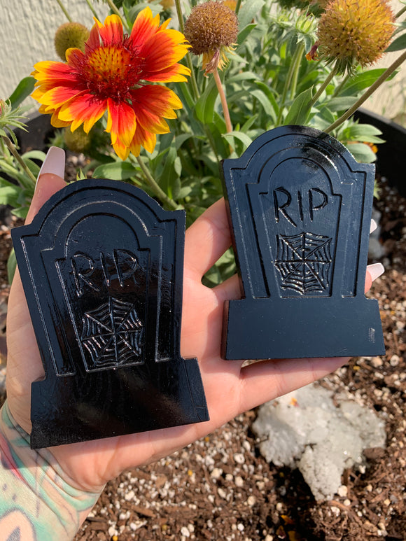 Black Serpentine RIP Headstone/Gravemarker