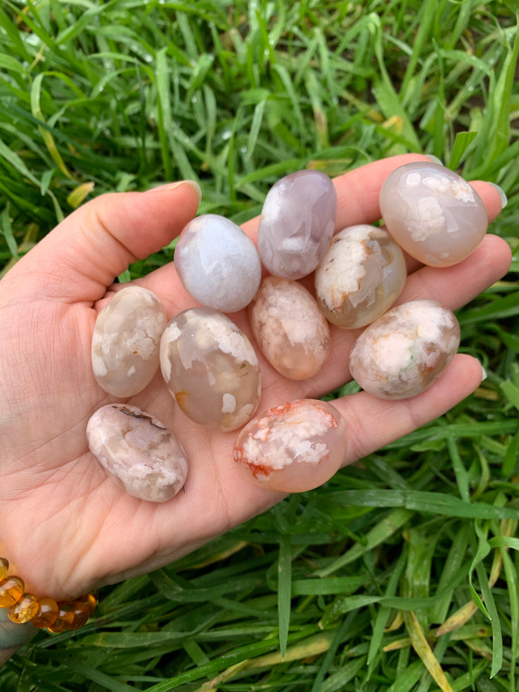 Flower agate tumble