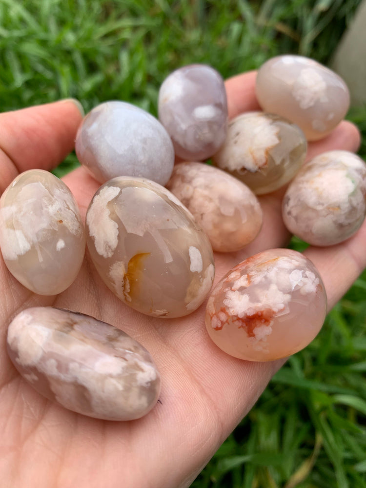 Flower agate tumble