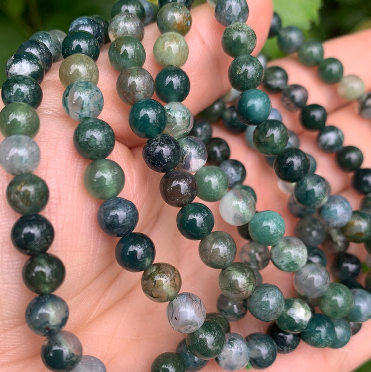 Moss Agate bracelet - 6 mm