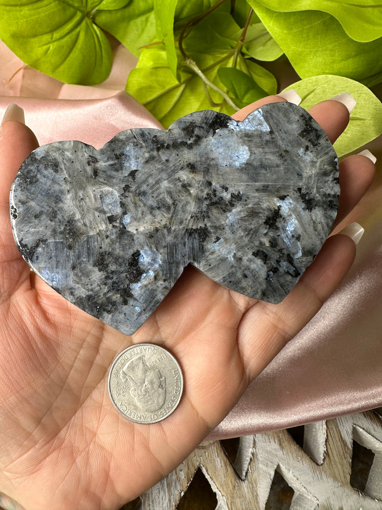 Larvikite Double Heart