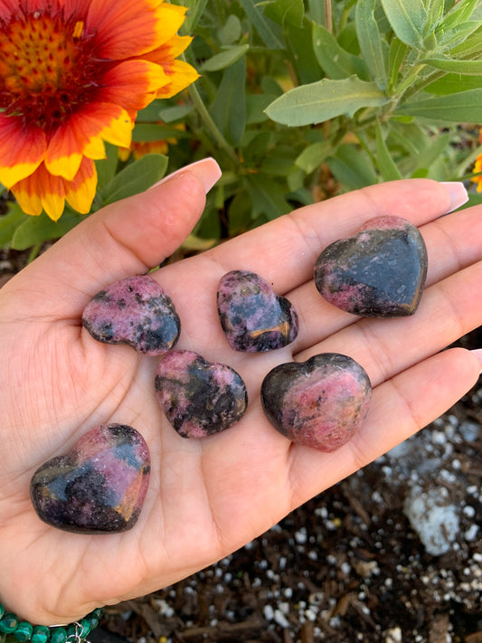 Rhodonite heart