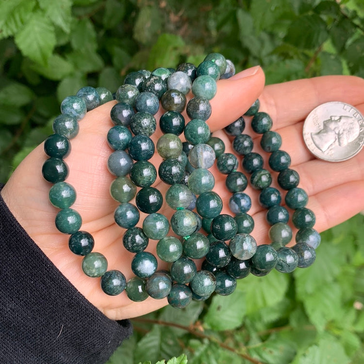 Moss Agate bracelet - 8 mm