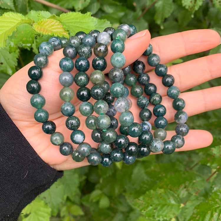 Moss Agate bracelet - 8 mm