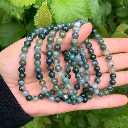 Moss Agate bracelet - 6 mm