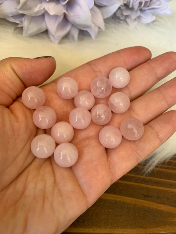 Rose quartz mini mini spheres (Comes with 5)