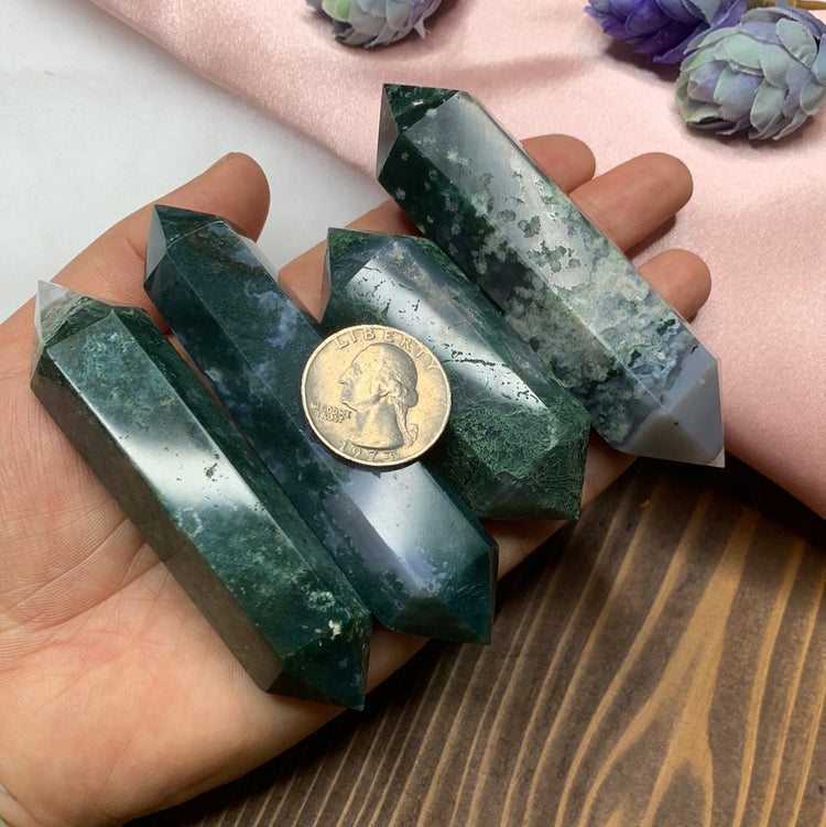 Moss Agate Double Terminated Point