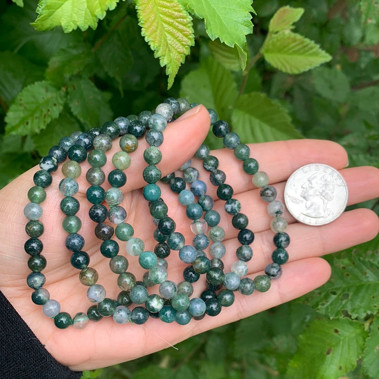 Moss Agate bracelet - 6 mm