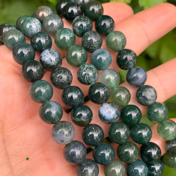 Moss Agate bracelet - 8 mm