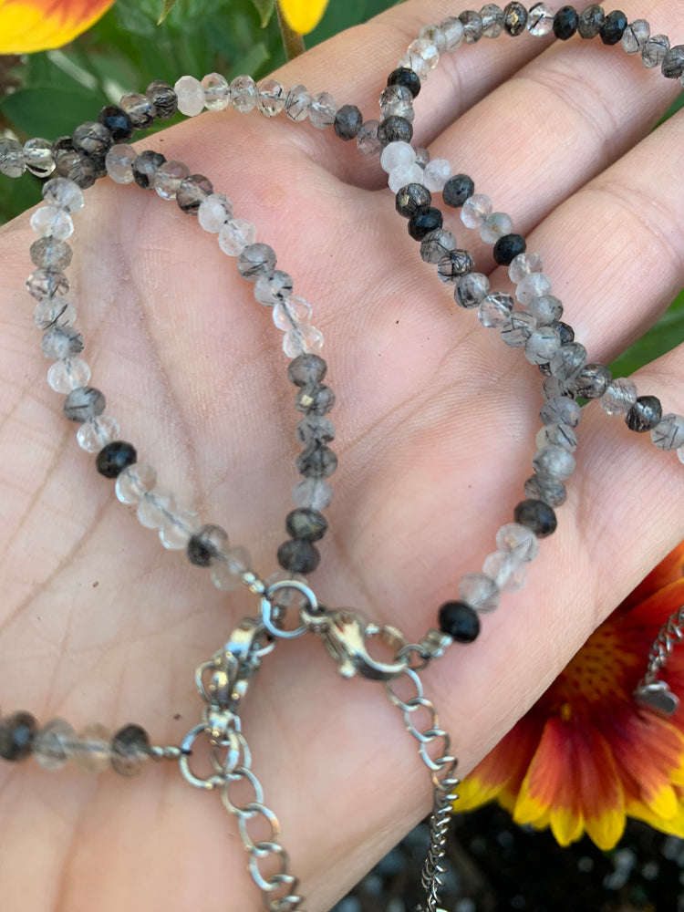 Tourmalated Quartz Faceted Bracelet