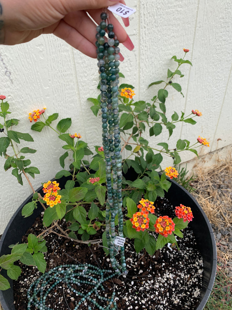 Moss Agate Strand of Beads