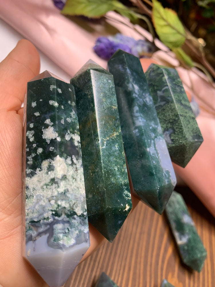 Moss Agate Double Terminated Point