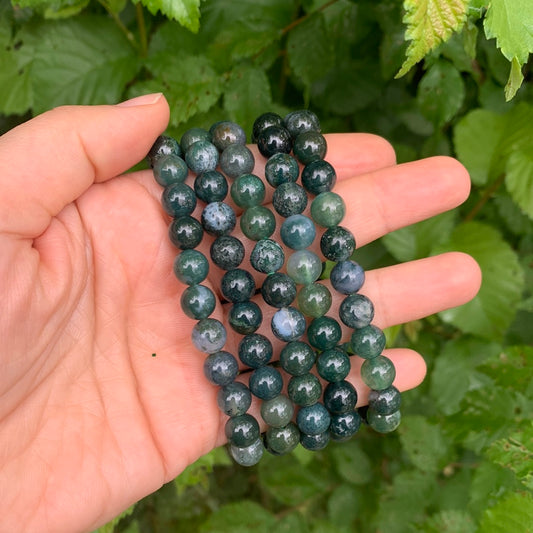 Moss Agate bracelet - 8 mm