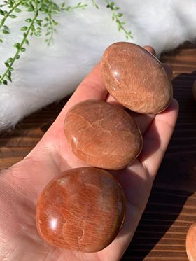 Peach moonstone palmstone